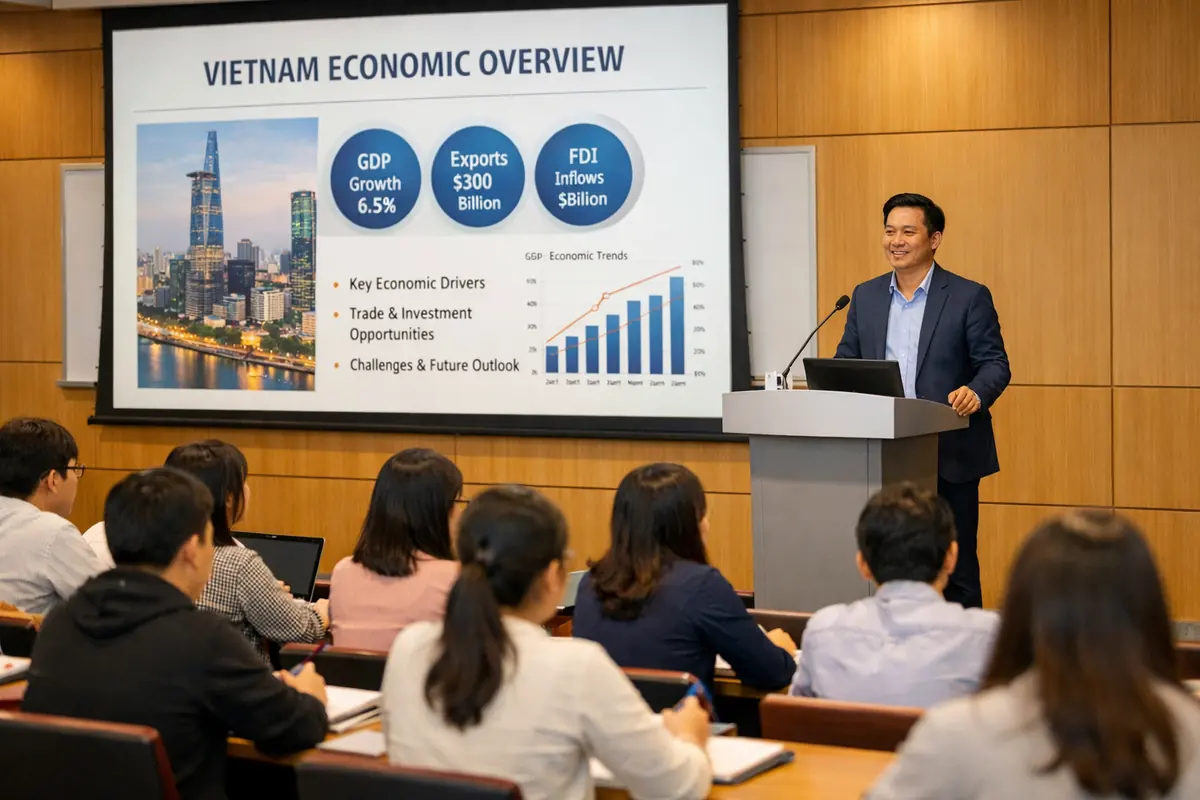 Trung Đặng giảng dạy tại giảng đường đại học